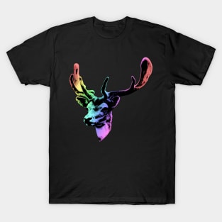 Deer Neon DJ Cool and Funny T-Shirt